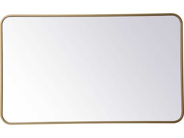 Elegant Lighting Evermore Brass 24''W x 40''H Rectangular Wall Mirror EGMR802440BR