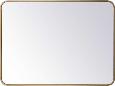 Elegant Lighting Evermore Brass 27''W x 36''H Rectangular Wall Mirror EGMR802736BR
