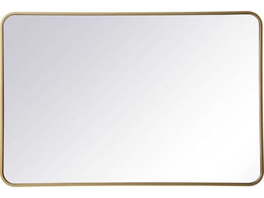 Elegant Lighting Evermore Brass 28''W x 42''H Rectangular Wall Mirror EGMR802842BR