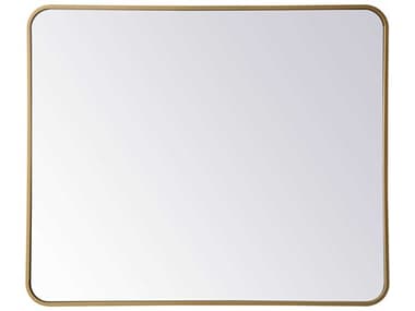 Elegant Lighting Evermore Brass 30''W x 36''H Rectangular Wall Mirror EGMR803036BR