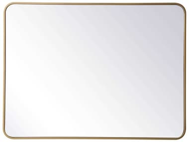 Elegant Lighting Evermore Brass 30''W x 40''H Rectangular Wall Mirror EGMR803040BR
