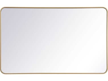 Elegant Lighting Evermore Brass 30''W x 48''H Rectangular Wall Mirror EGMR803048BR