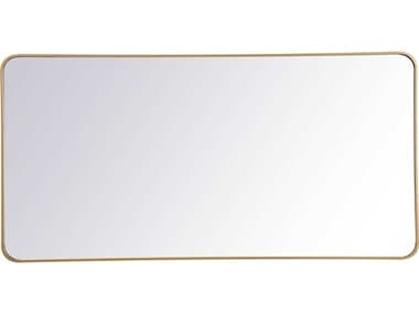 Elegant Lighting Evermore Brass 30''W x 60''H Rectangular Wall Mirror EGMR803060BR