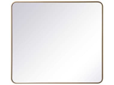 Elegant Lighting Evermore Brass 36''W x 40''H Rectangular Wall Mirror EGMR803640BR