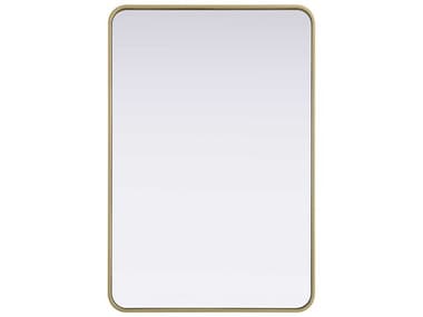 Elegant Lighting Remy Brass Rectangular Wall Mirror EGMR8A2740BRA