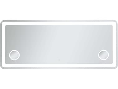 Elegant Lighting Lux Glossy White 72''W x 30''H Rectangular LED Wall Mirror EGMRE53072