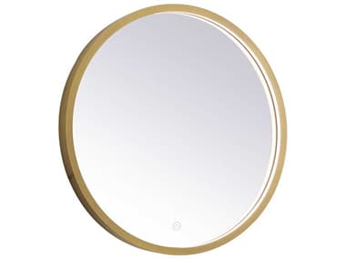Elegant Lighting Pier Brass 21'' Round LED Wall Mirror EGMRE6021BR