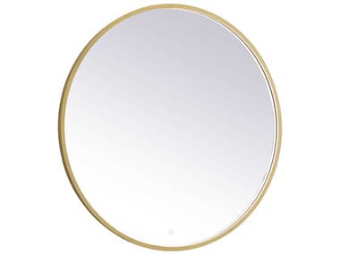 Elegant Lighting Pier Brass 39'' Round LED Wall Mirror EGMRE6039BR