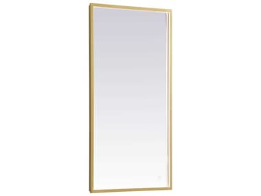 Elegant Lighting Pier Brass 20''W x 30''H Rectangular LED Wall Mirror EGMRE62030BR