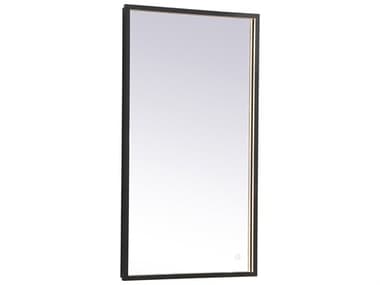 Elegant Lighting Pier Black 20''W x 36''H Rectangular LED Wall Mirror EGMRE62036BK