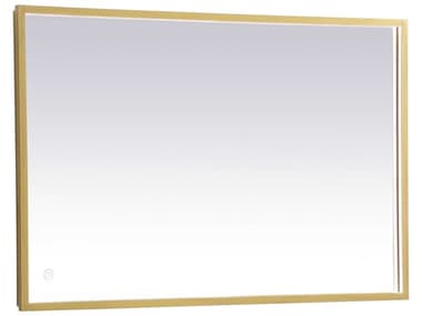 Elegant Lighting Pier Brass 20''W x 40''H Rectangular LED Wall Mirror EGMRE62040BR