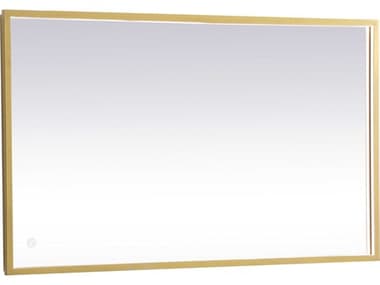 Elegant Lighting Pier Brass 24''W x 30''H Rectangular LED Wall Mirror EGMRE62430BR