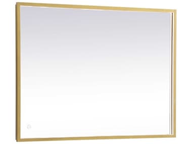 Elegant Lighting Pier Brass 24''W x 40''H Rectangular LED Wall Mirror EGMRE62440BR