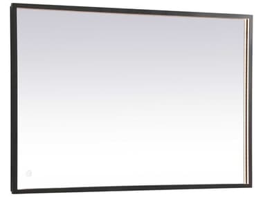 Elegant Lighting Pier Black 27''W x 30''H Rectangular LED Wall Mirror EGMRE62730BK