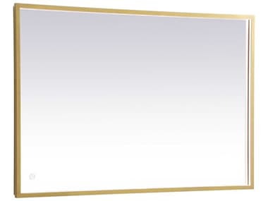 Elegant Lighting Pier Brass 27''W x 30''H Rectangular LED Wall Mirror EGMRE62730BR