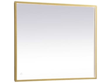Elegant Lighting Pier Brass 27''W x 40''H Rectangular LED Wall Mirror EGMRE62740BR