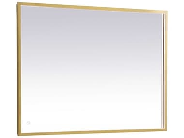 Elegant Lighting Pier Brass 30'' Square LED Wall Mirror EGMRE63030BR