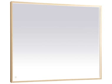 Elegant Lighting Pier Brass 48''W x 36''H Rectangular LED Wall Mirror EGMRE63648BR