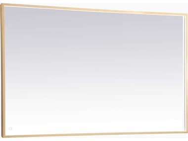 Elegant Lighting Pier Brass 60''W x 36''H Rectangular LED Wall Mirror EGMRE63660BR