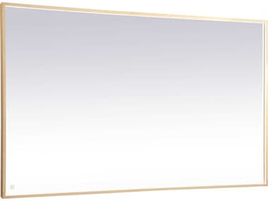 Elegant Lighting Pier Brass 72''W x 42''H Rectangular LED Wall Mirror EGMRE64272BR