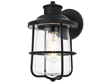 Elegant Lighting Huxley 1-Light Outdoor Wall Light EGOD808W12BK