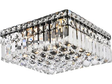 Elegant Lighting Maxime 12" 4-Light Black And Clear Crystal Flush Mount EGV2032F12BKRC