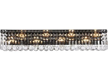 Elegant Lighting Maxime 36" Wide 8-Light Black And Clear Crystal Vanity Light EGV2032W36BKRC