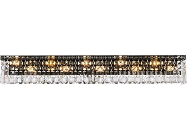 Elegant Lighting Maxime 44" Wide 10-Light Black And Clear Crystal Vanity Light EGV2032W44BKRC