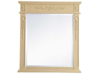 Elegant Lighting Lenora Light Antique Beige 32''W x 36''H Rectangular Wall Mirror EGVM13236LT