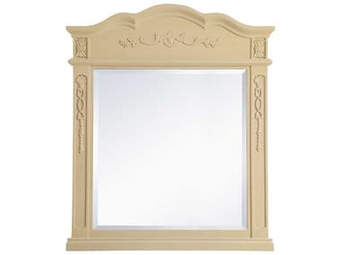 Elegant Lighting Lenora Light Antique Beige 32''W x 38''H Rectangular Wall Mirror EGVM3001LT