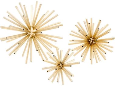 Eichholtz Meteor Polished Brass Object Set of 3 EIC110345