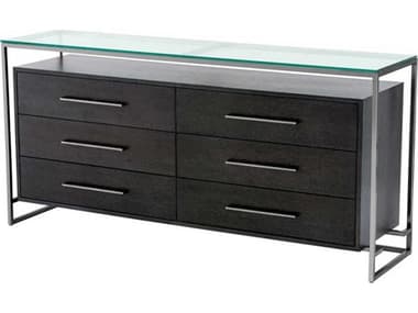 Eichholtz Durand Charcoal Oak Veneer Black Nickel Dresser EIC110621