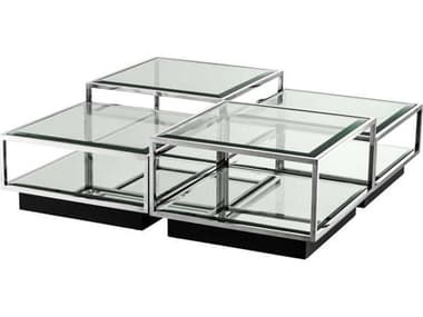 Eichholtz Tortona S/4 Polished Stainless Steel Coffee Table EIC111074