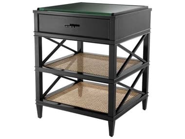 Eichholtz Bahamas Black Natural Cane Side Table EIC111692