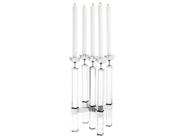 Eichholtz Naturale Crystal Glass Nickel Candle Holder EIC111816