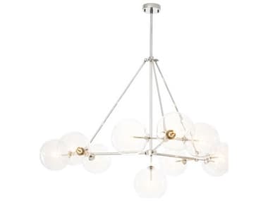 Eichholtz Bermude Nickel Clear Glass Chandelier EIC112073UL