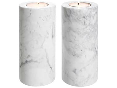 Eichholtz Tobor L White Marble Set of 2 Tealight Holder EIC112681