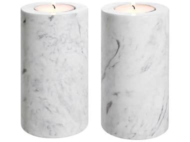 Eichholtz Tobor M White Marble Set of 2 Tealight Holder EIC112683