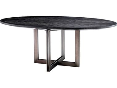 Eichholtz Melchior Oval Charcoal Oak Veneer Dining Table EIC113270