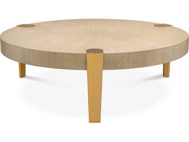 Eichholtz Oxnard Washed Oak Veneer Br Brass Coffee Table EIC113403