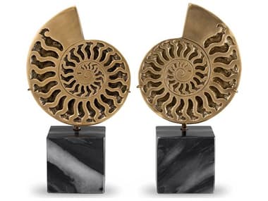 Eichholtz Ammonite Vintage Brass Object Set of 2 EIC113731