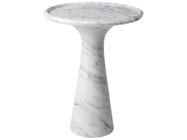 Eichholtz Pompano Low White Carrera Marble Side Table EIC113749