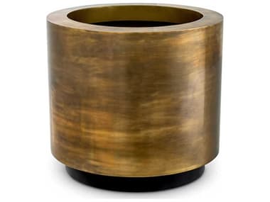 Eichholtz Jasper S Round Vintage Brass Planter EIC114129