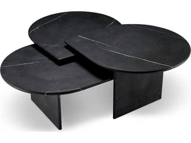 Eichholtz Naples Honed Black Marble Set of 3 Coffee Table EIC114331