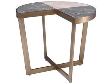 Eichholtz Turino Brushed Brass Grey Marble Side Table EIC114352