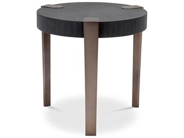 Eichholtz Oxnard Charcoal Grey Oak Veneer Side Table EIC114531