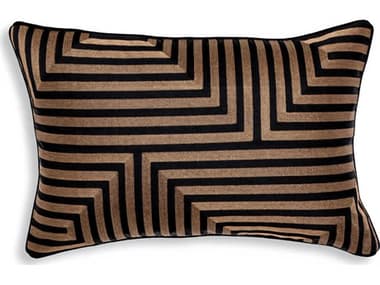 Eichholtz Spray Rectangular Black Gold Cushion EIC115070