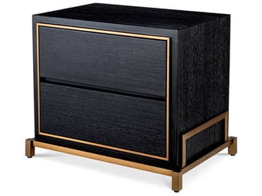 Eichholtz Hazel Charcoal Grey Oak Veneer Nightstand EIC115102
