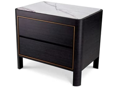Eichholtz Corazon Charcoal Grey Oak Veneer Nightstand EIC115193