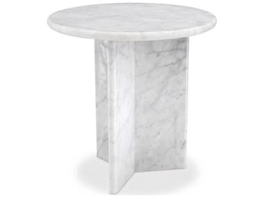 Eichholtz Pontini Honed White Marble Side Table EIC115219